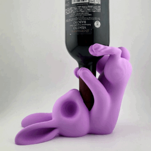 Suporte para garrafa de vinho em forma de coelho