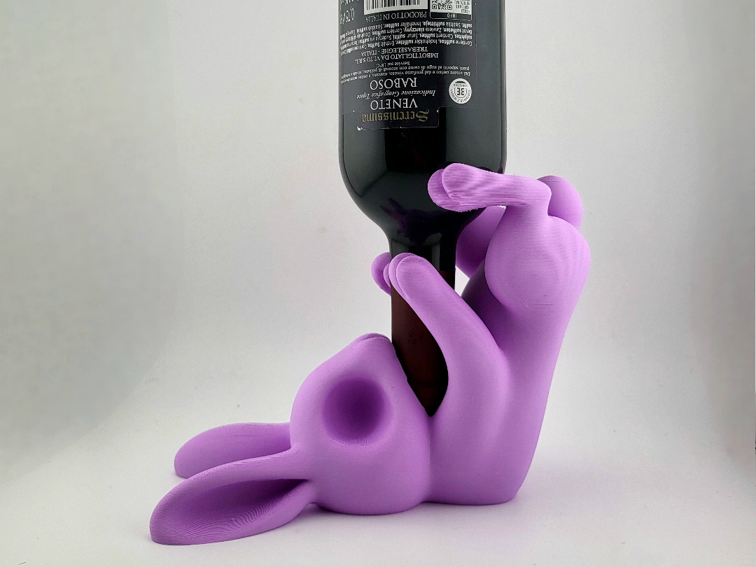 Suporte para garrafa de vinho em forma de coelho
